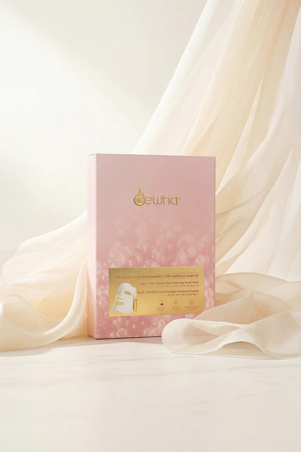 Dewha 24K Gold Caviar Niacinamide 2-step Ampoule Mask Kit (5 sheets) - Image 6